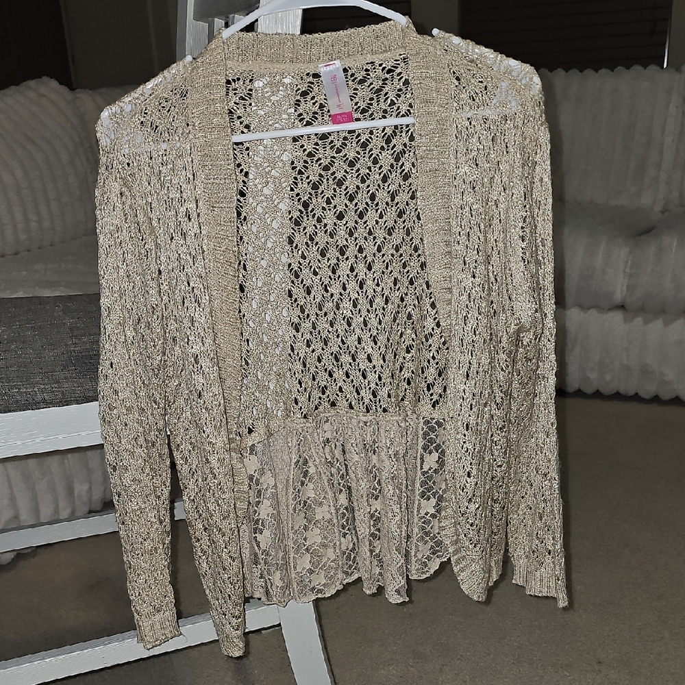 Elegant Cream Open-Knit Women's Cardigan ⚡️